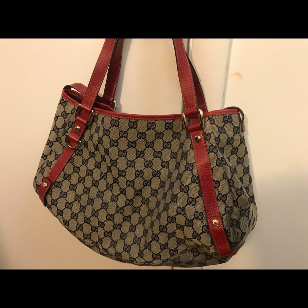 Gucci blue/red Canvas Abbey Shoulder Bag